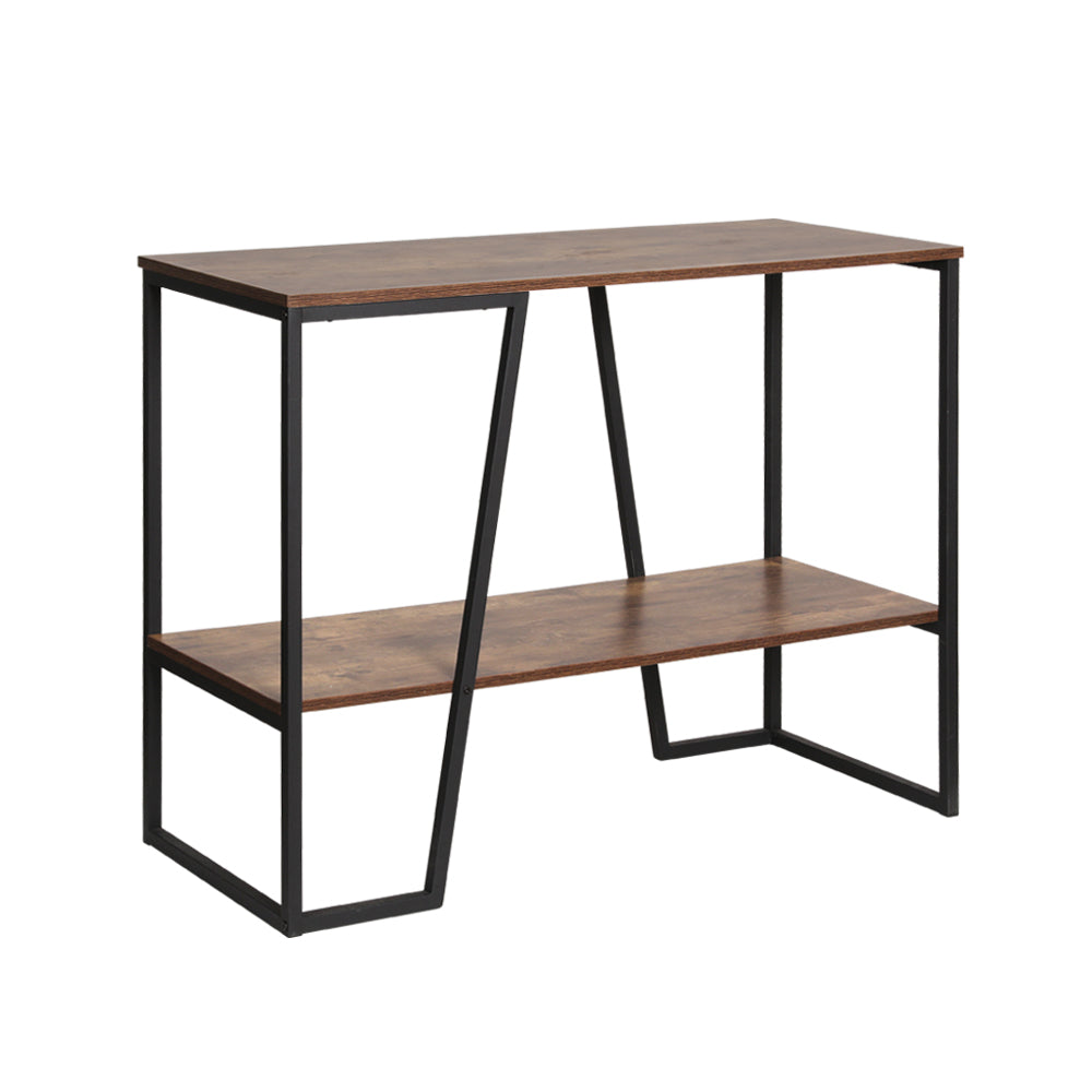 Artiss Console Table 106CM 2-tier Walnut Cora-Console Tables-PEROZ Accessories