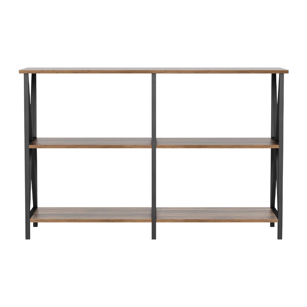 Artiss Console Table 120CM 3-tier Walnut Xiah-Console Tables-PEROZ Accessories