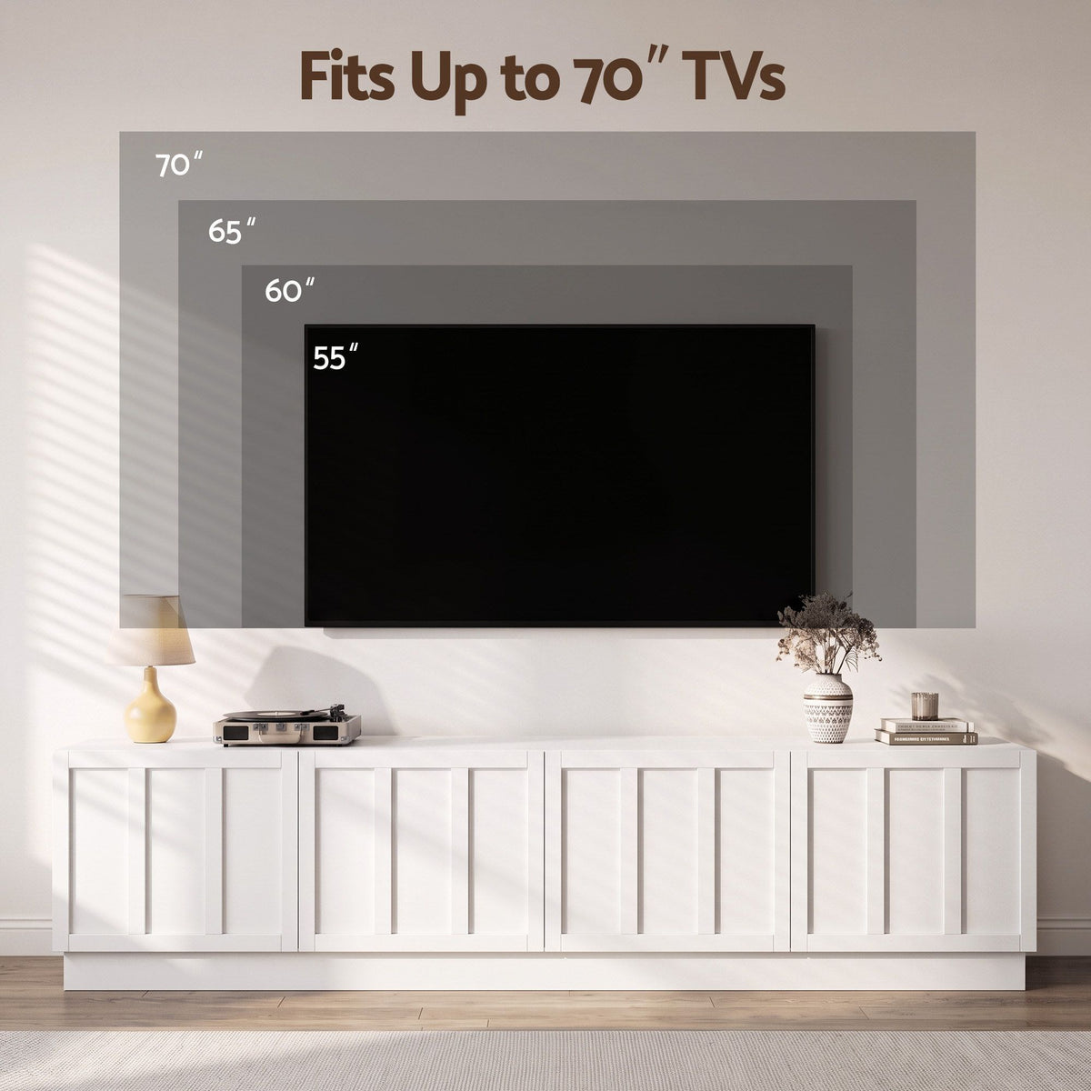 Artiss 180cm TV Unit Entertainment Cabinet Fluted Style Cable Management White