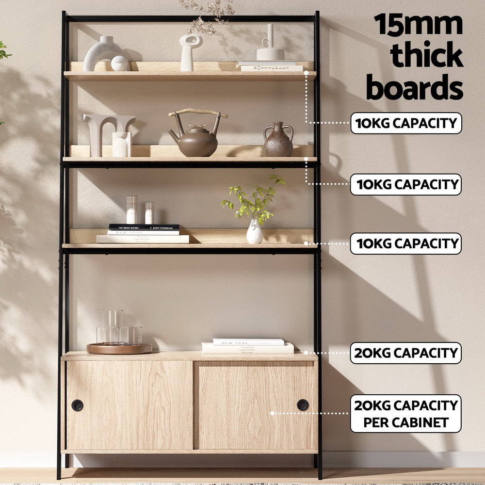 Artiss Bookshelf 5 Tier Cube Cabinet MIRA Oak-Furniture > Office-PEROZ Accessories