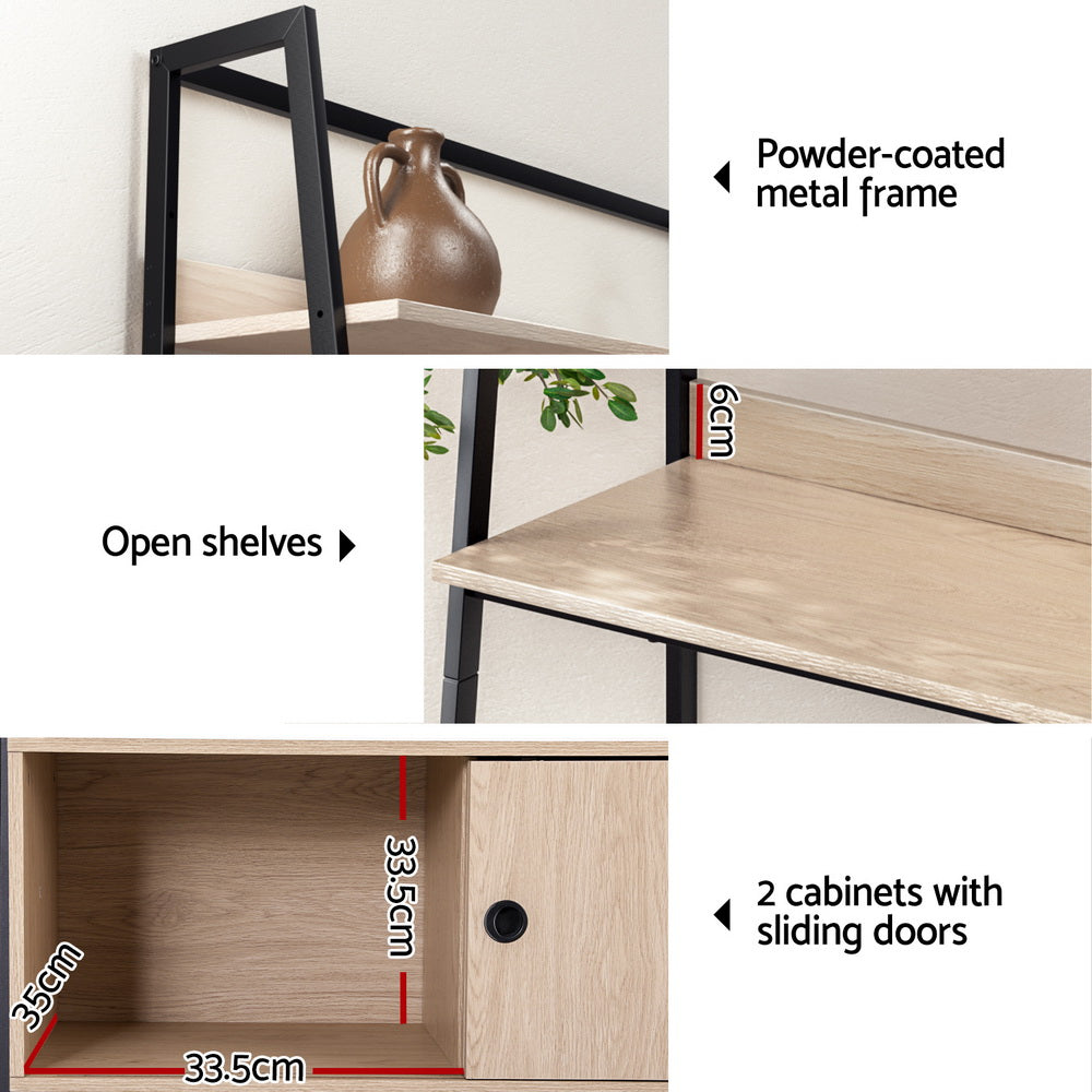 Artiss Bookshelf 5 Tier Cube Cabinet MIRA Oak-Furniture > Office-PEROZ Accessories