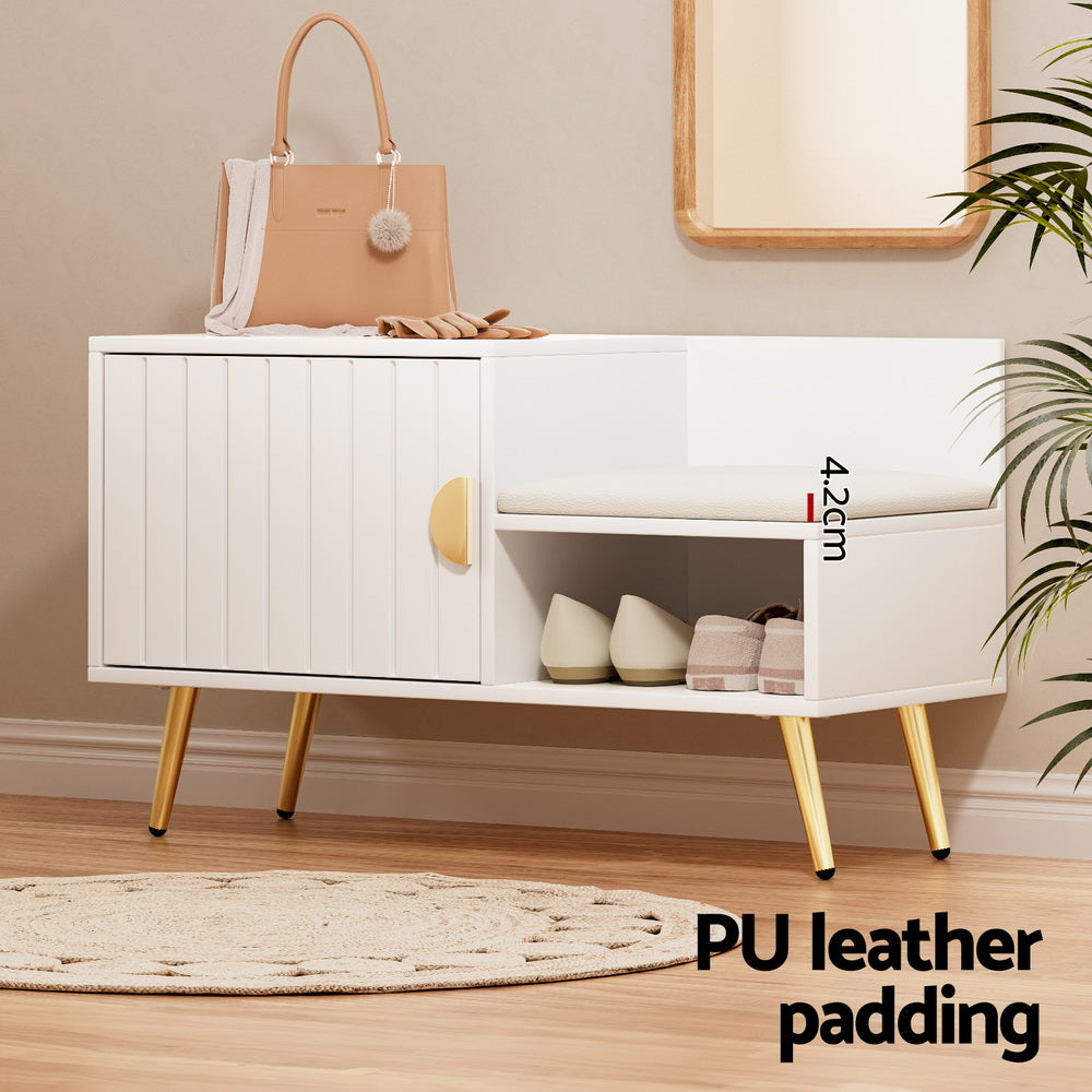 Artiss Shoe Rack Cabinet Bench 6 Pairs White-Furniture > Living Room > Shoe Storage-PEROZ Accessories