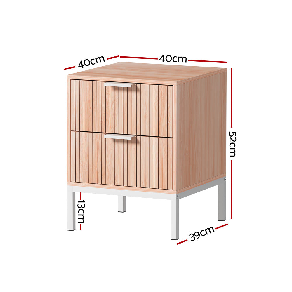 Artiss Bedside Table Drawers Side End Table Storage Cabinet Nightstand Pine LURA-Furniture > Bedroom-PEROZ Accessories
