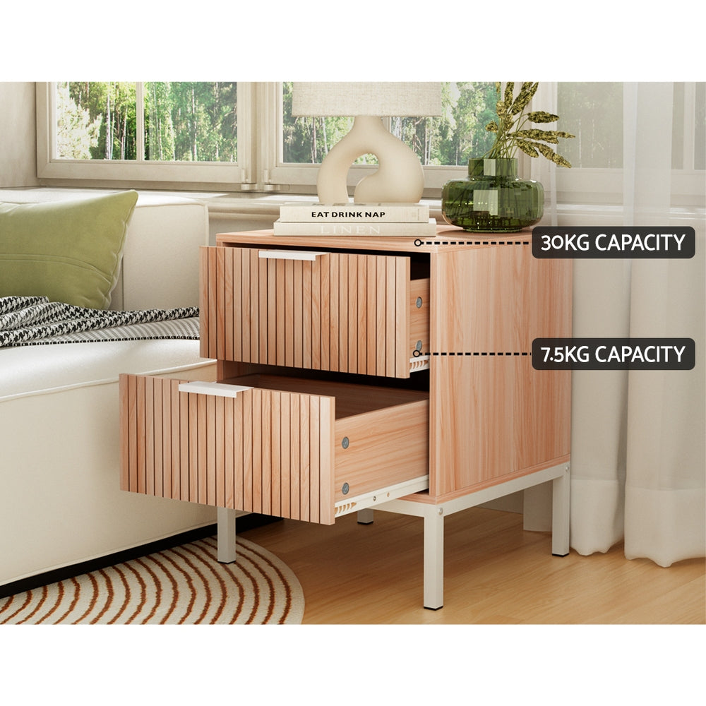 Artiss Bedside Table Drawers Side End Table Storage Cabinet Nightstand Pine LURA-Furniture > Bedroom-PEROZ Accessories