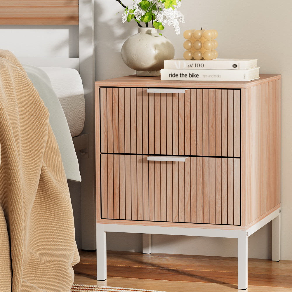 Artiss Bedside Table Drawers Side End Table Storage Cabinet Nightstand Pine LURA-Furniture > Bedroom-PEROZ Accessories