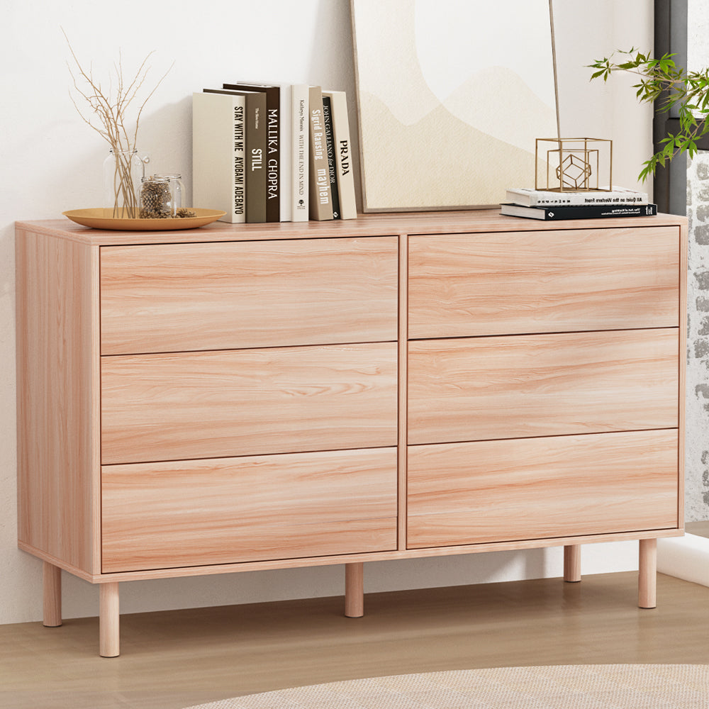 Artiss 6 Chest of Drawers Cabinet Dresser Table Tallboy Storage Bedroom Pine-Furniture > Bedroom-PEROZ Accessories