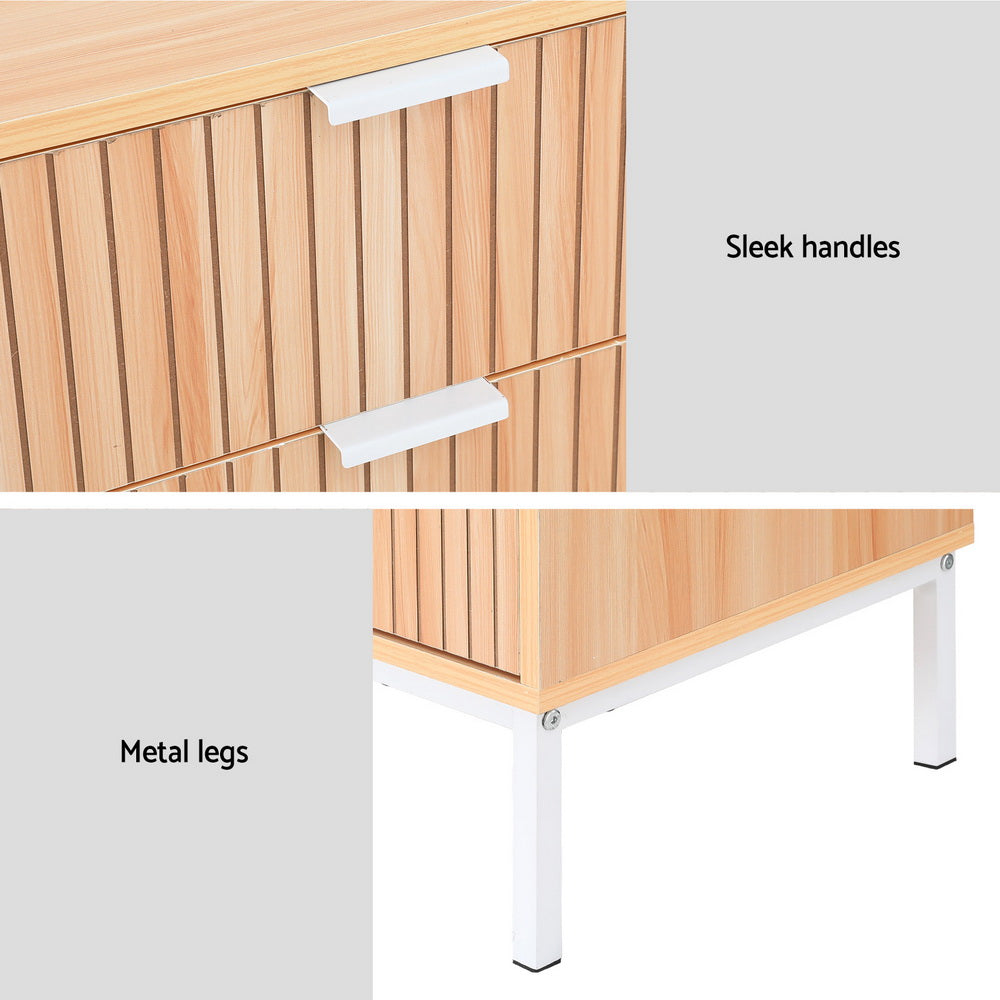 Artiss 3 Chest of Drawers - LURA Pine-Furniture > Bedroom-PEROZ Accessories