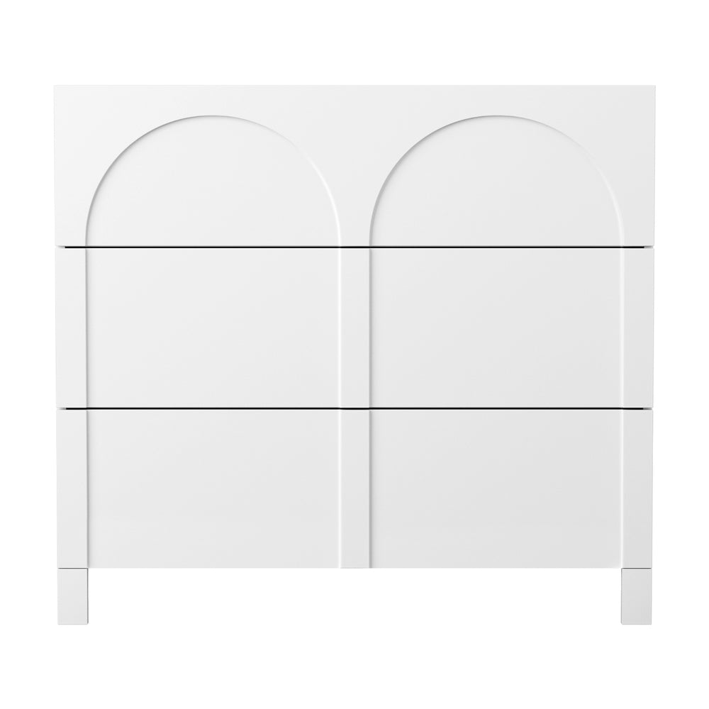 Artiss 3 Chest of Drawers Lowboy Dresser Cabinet White-Furniture > Bedroom > Dressers-PEROZ Accessories