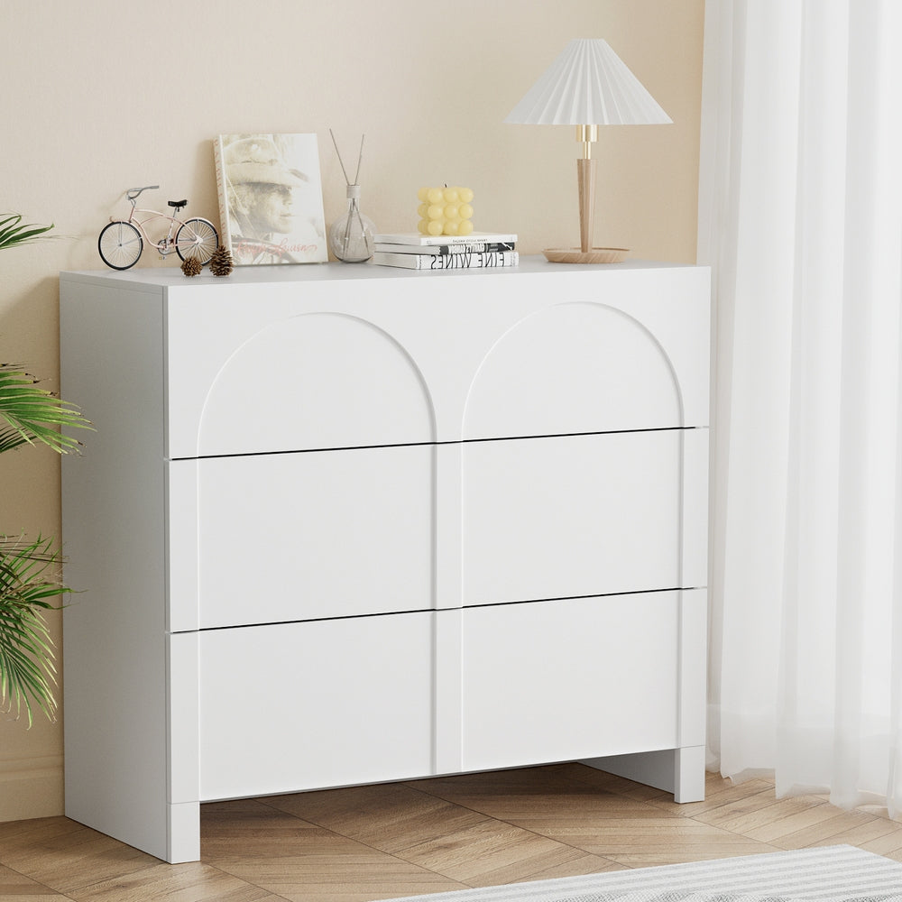 Artiss 3 Chest of Drawers Lowboy Dresser Cabinet White-Furniture > Bedroom > Dressers-PEROZ Accessories