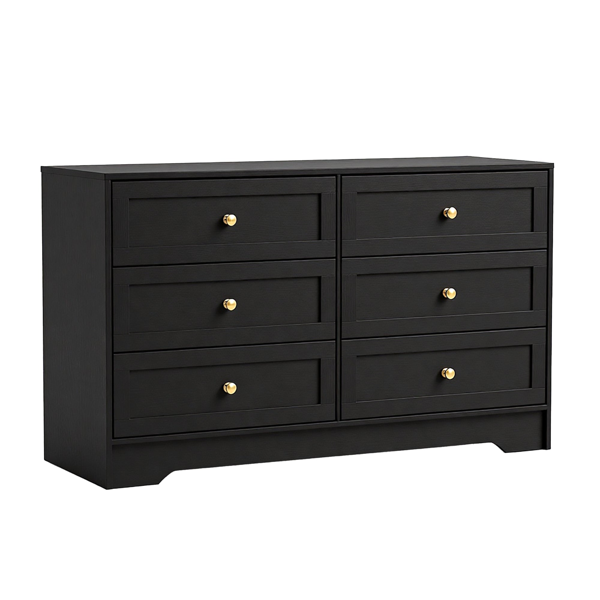 Artiss 6 Chest of Drawers Tallboy Cabinet - LEIF Black-Furniture > Bedroom > Dressers-PEROZ Accessories