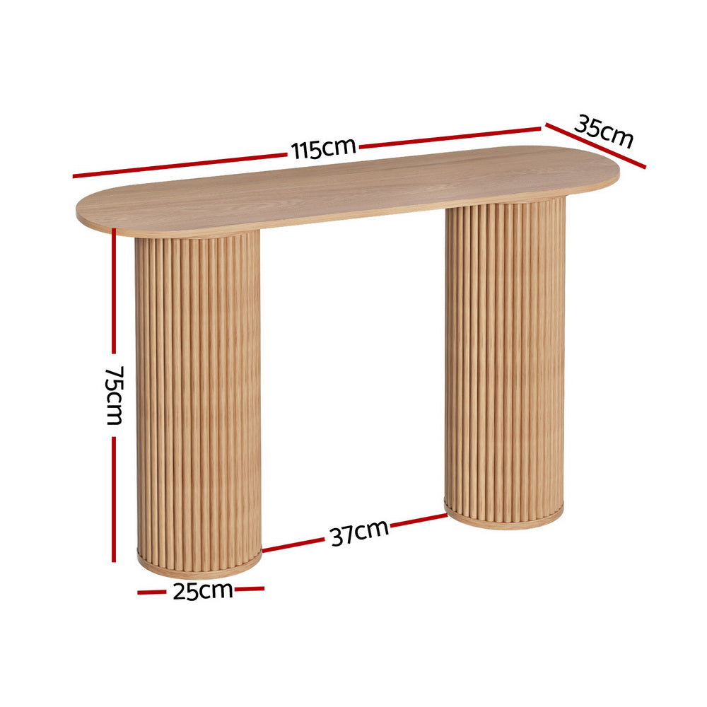 Artiss Console Table Oval 115CM Pine Blake-Furniture > Living Room-PEROZ Accessories