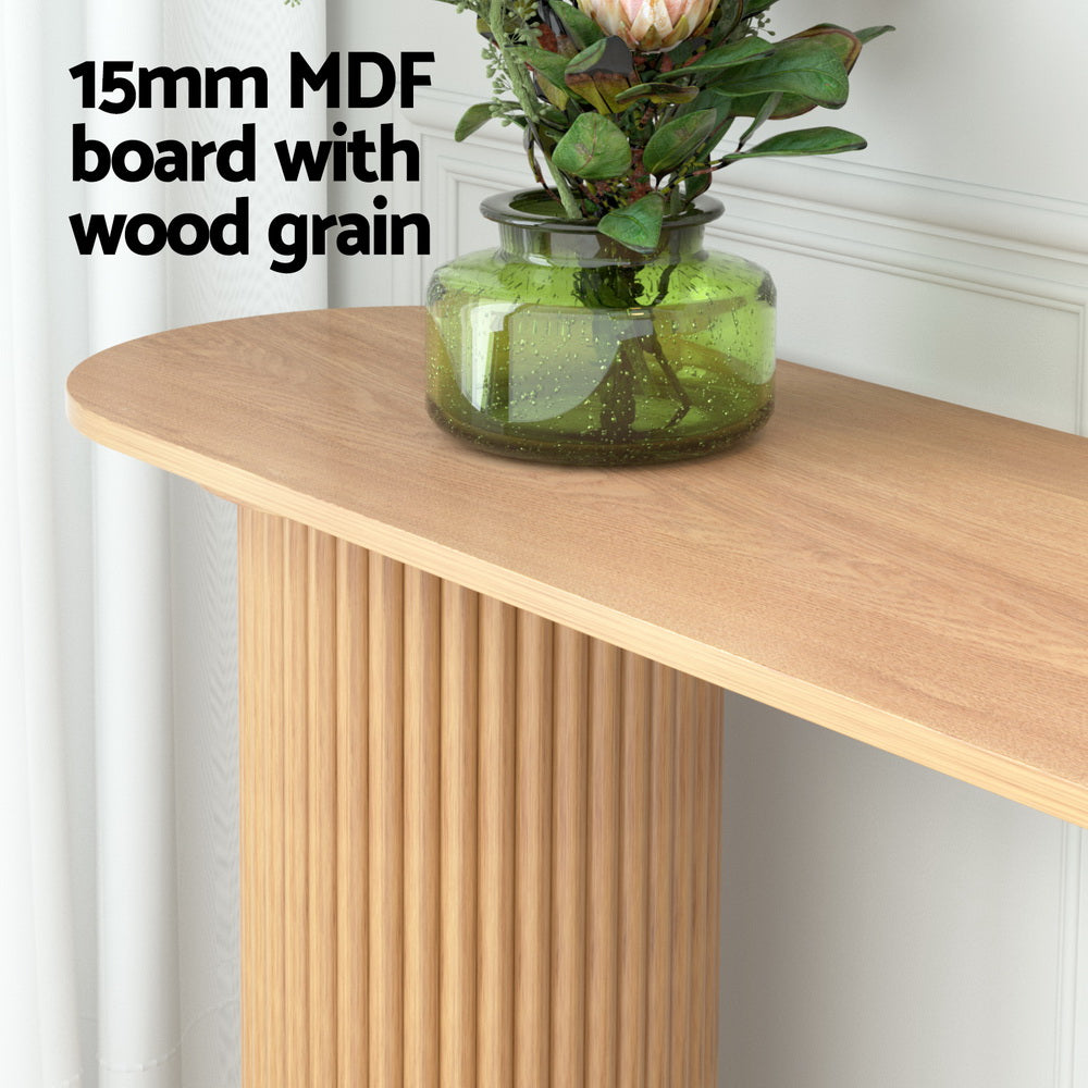 Artiss Console Table Oval 115CM Pine Blake-Furniture > Living Room-PEROZ Accessories