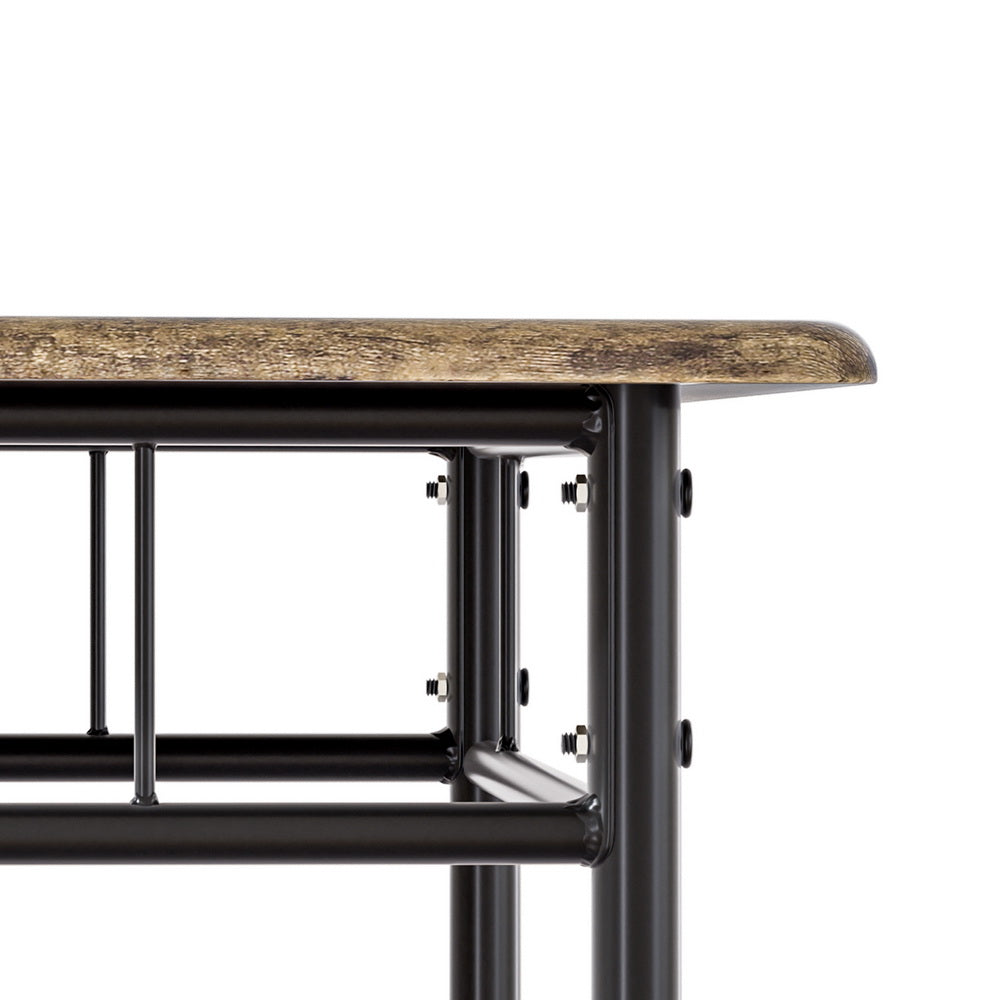 Artiss Dining Table and Chairs Set 5PCS Industrial Wooden Metal Desk Walnut-Furniture > Dining-PEROZ Accessories