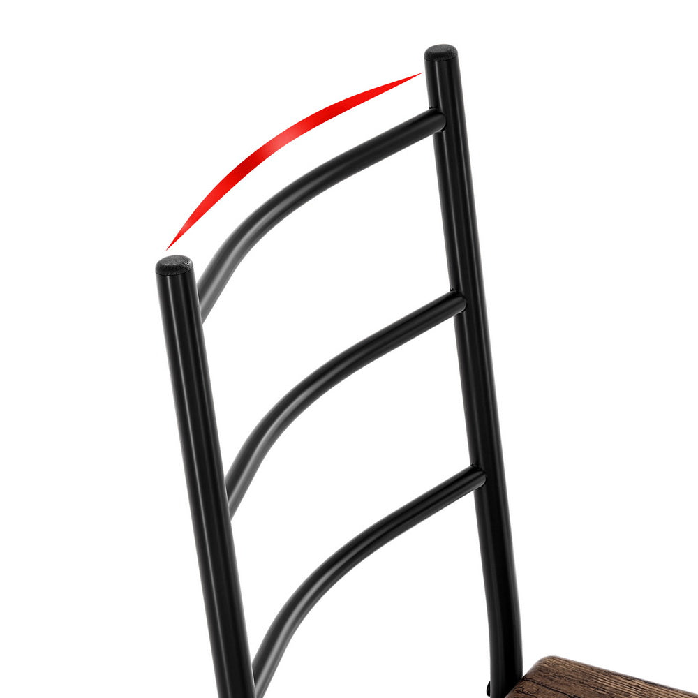 Artiss Dining Table and Chairs Set 5PCS Industrial Wooden Metal Desk Walnut-Furniture > Dining-PEROZ Accessories