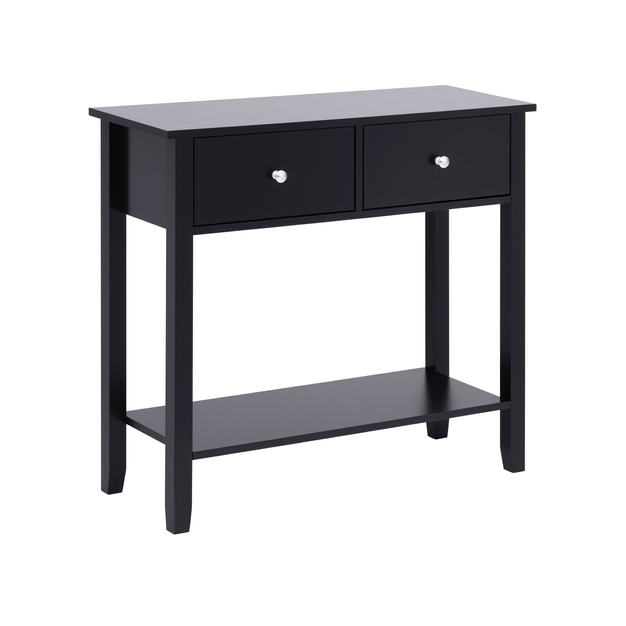 Artiss Console Table Hallway Sofa Entryway Entrance 2 Drawers 80CM Black-Furniture > Living Room > Side Tables-PEROZ Accessories