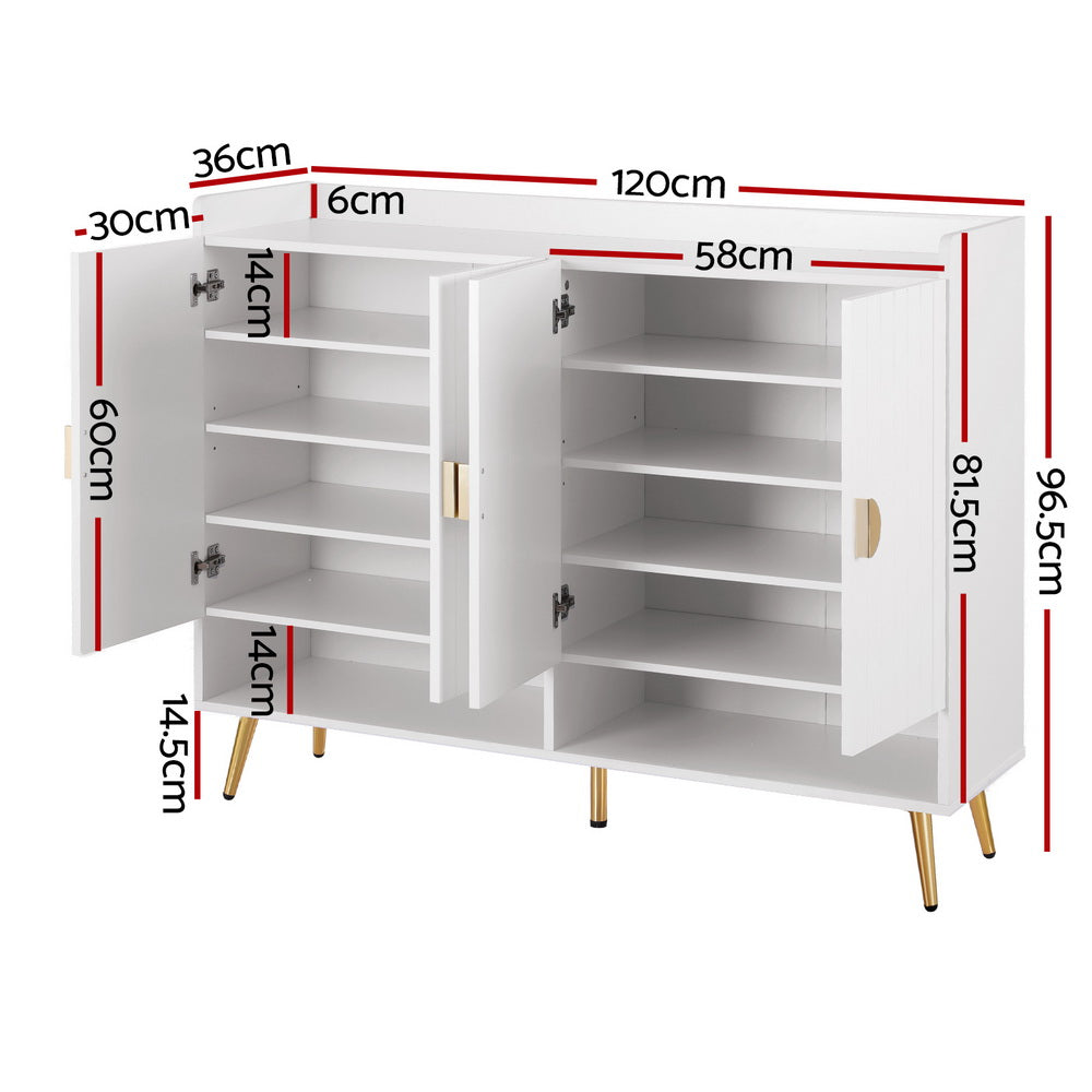 Artiss Shoe Rack Cabinet 5 Tiers 30 Pairs White-Furniture > Living Room > Shoe Storage-PEROZ Accessories