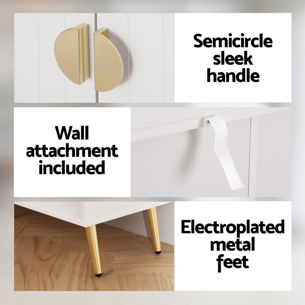 Artiss Shoe Rack Cabinet 5 Tiers 30 Pairs White-Furniture > Living Room > Shoe Storage-PEROZ Accessories