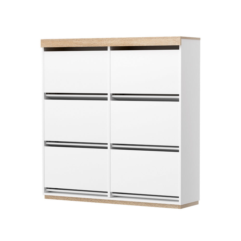 Artiss Shoe Rack Cabinet 3-Tier 45 Pairs White-Furniture > Living Room > Shoe Storage-PEROZ Accessories
