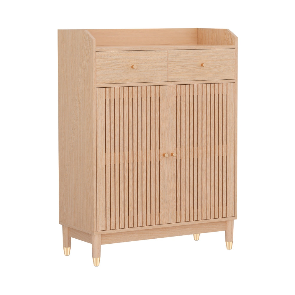 Artiss Shoe Rack Cabinet 4-Tier 16 Pairs Pine-Furniture > Living Room > Shoe Storage-PEROZ Accessories