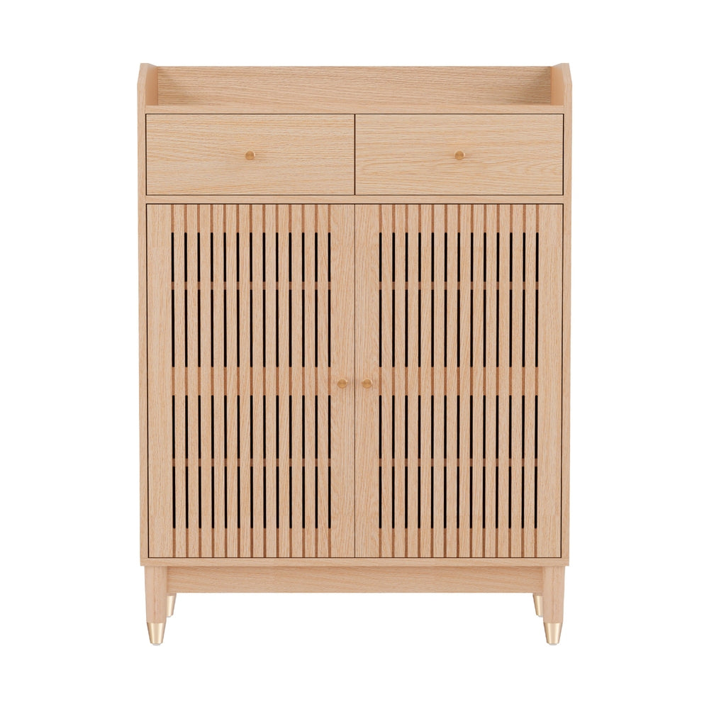 Artiss Shoe Rack Cabinet 4-Tier 16 Pairs Pine-Furniture > Living Room > Shoe Storage-PEROZ Accessories