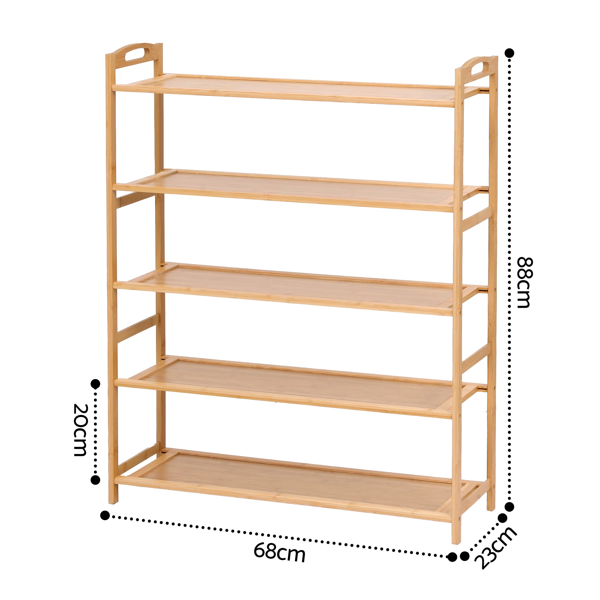 Artiss 5 Tier Shoe Rack Bamboo Storage Organiser Pine-Furniture > Living Room > Shoe Storage-PEROZ Accessories