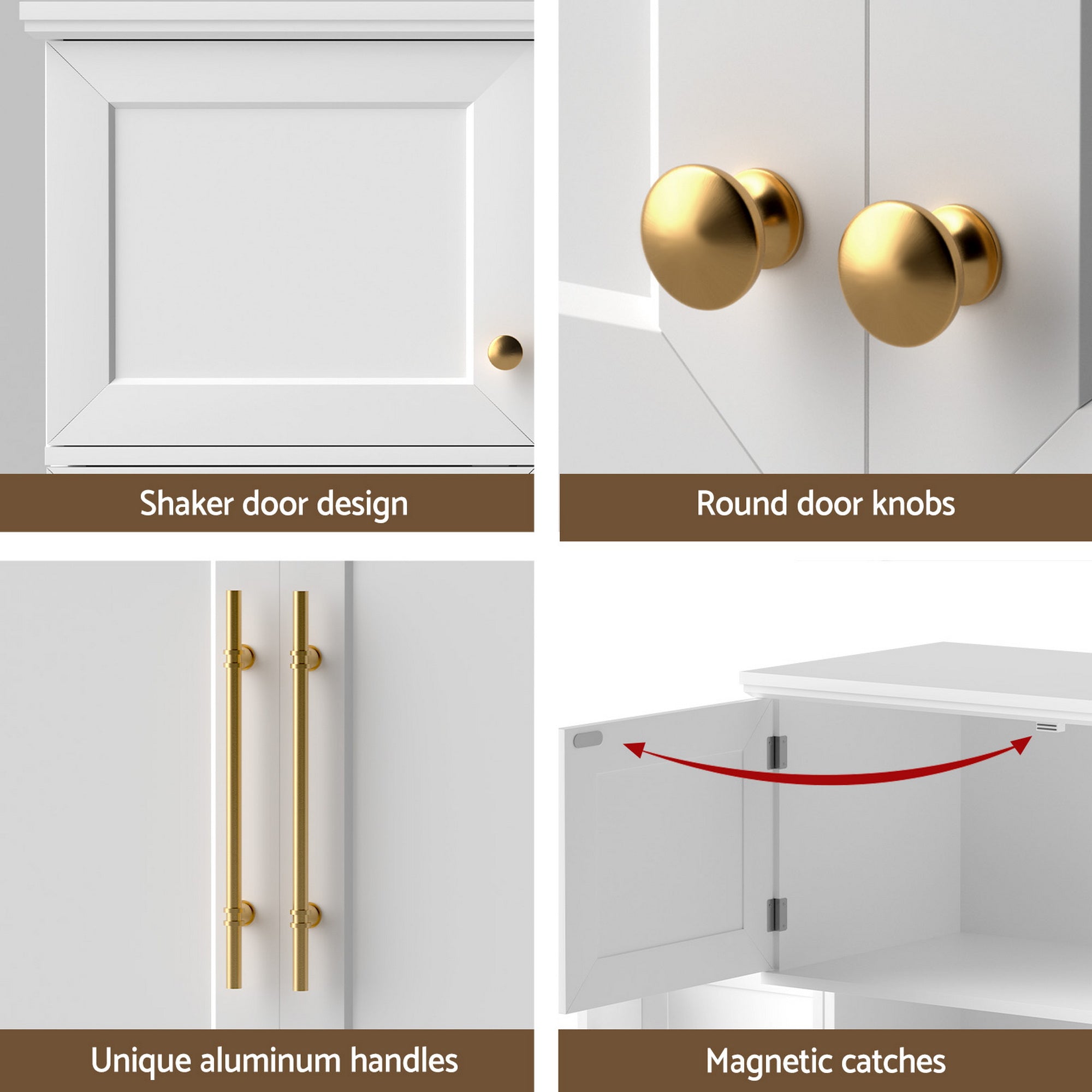 Artiss Buffet Sideboard Cabinet Pantry Kitchen Storage Cupboard Drawers Doors-Furniture > Dining > Buffets & Sideboards-PEROZ Accessories