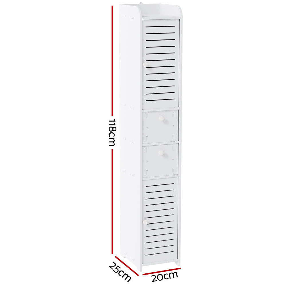 Artiss Bathroom Toilet Storage Cabinet Laundry Tallboy Cupboard Slim Corner-Furniture > Bathroom-PEROZ Accessories