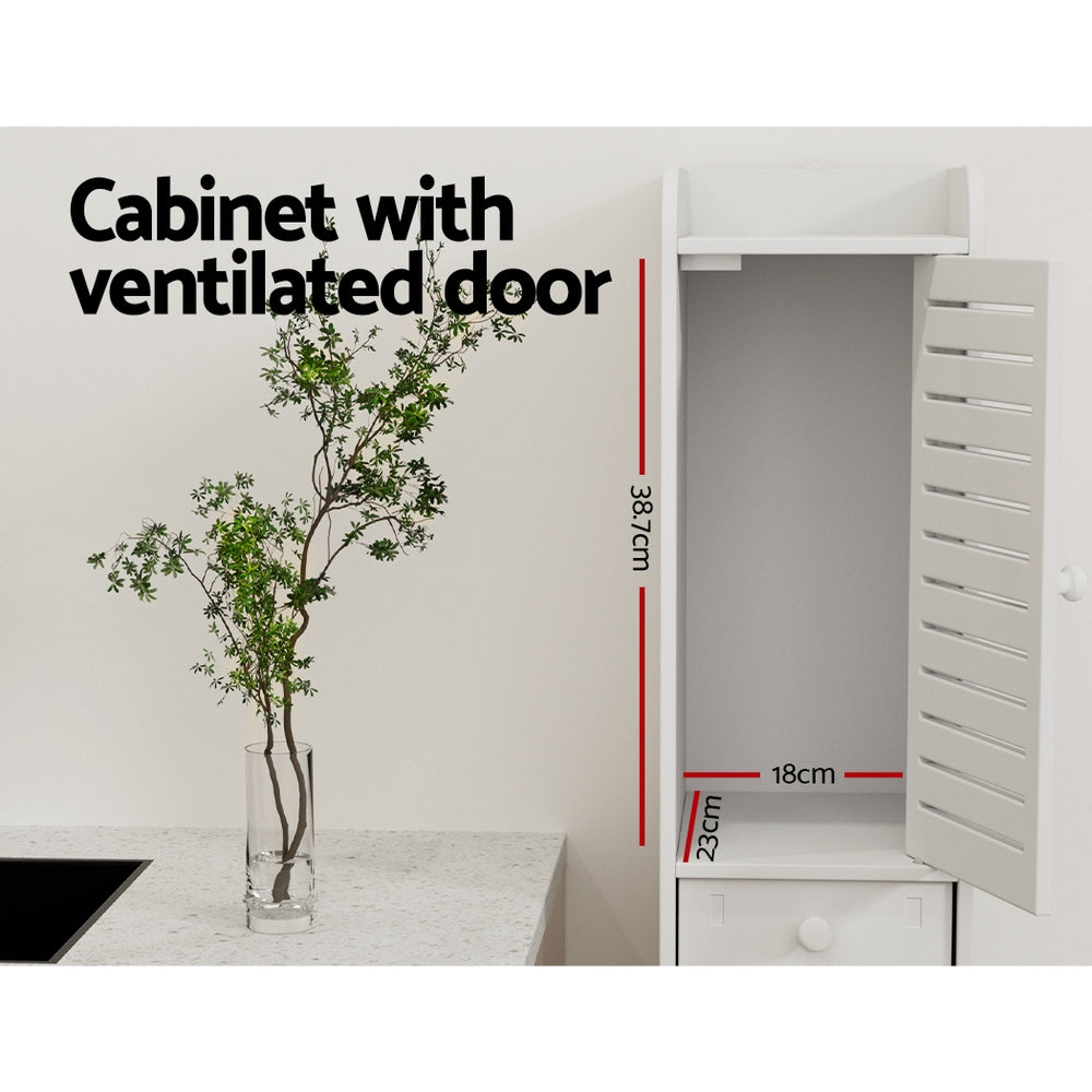 Artiss Bathroom Toilet Storage Cabinet Laundry Tallboy Cupboard Slim Corner-Furniture > Bathroom-PEROZ Accessories