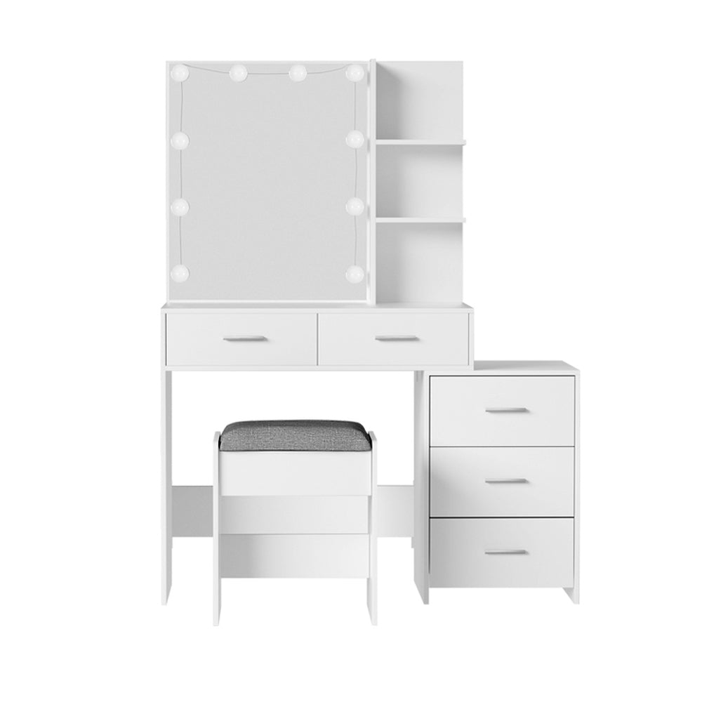 Artiss Dressing Table Set Stool 10 LED Bulbs White Dale-Furniture > Bedroom-PEROZ Accessories