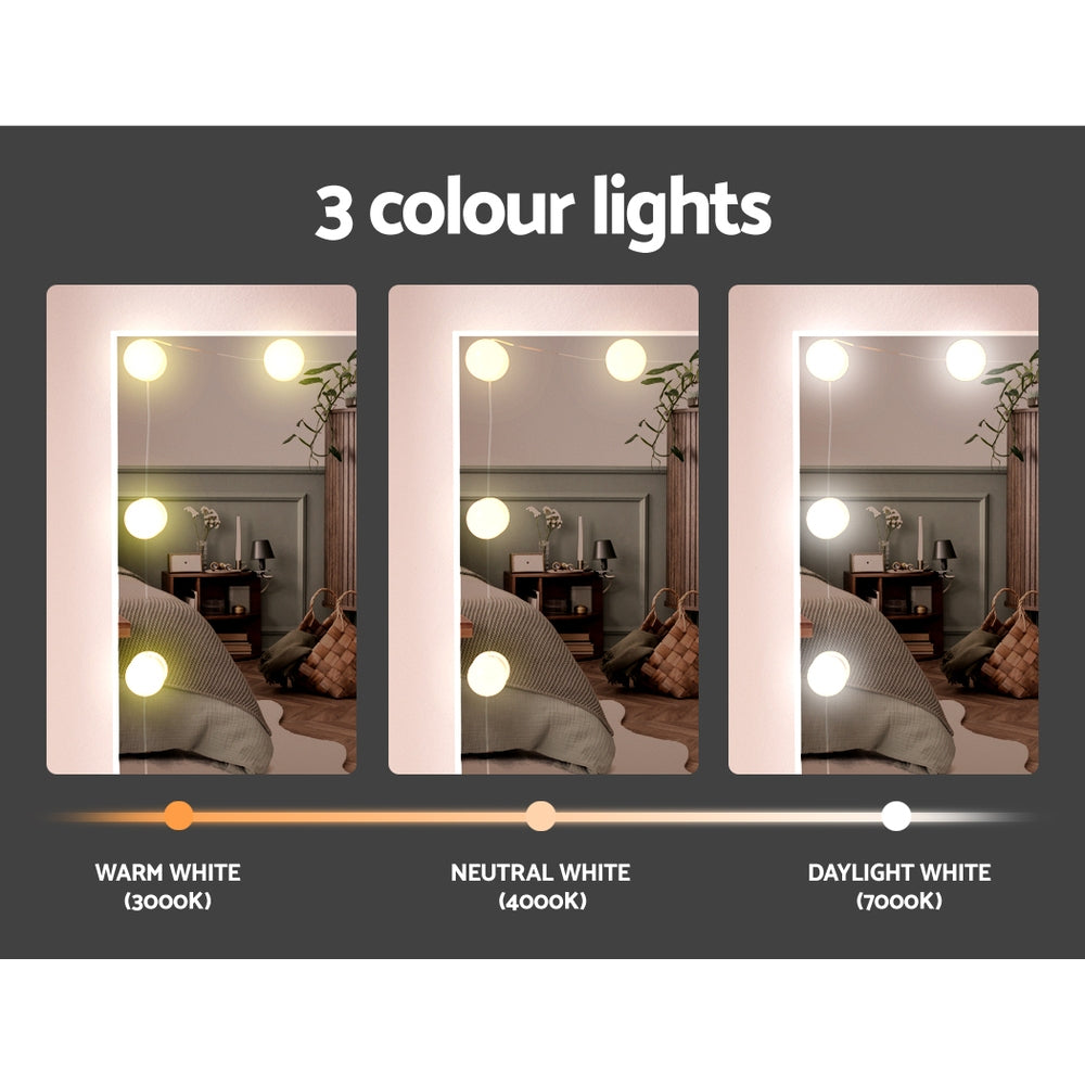 Artiss Dressing Table Set Stool 10 LED Bulbs White Dale-Furniture > Bedroom-PEROZ Accessories
