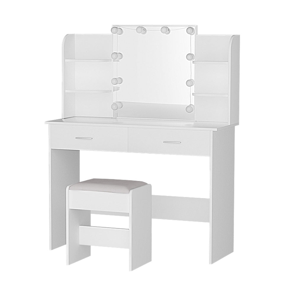 Artiss Dressing Table Set Stool 10 Led Bulbs White Dulcea-Furniture > Bedroom-PEROZ Accessories