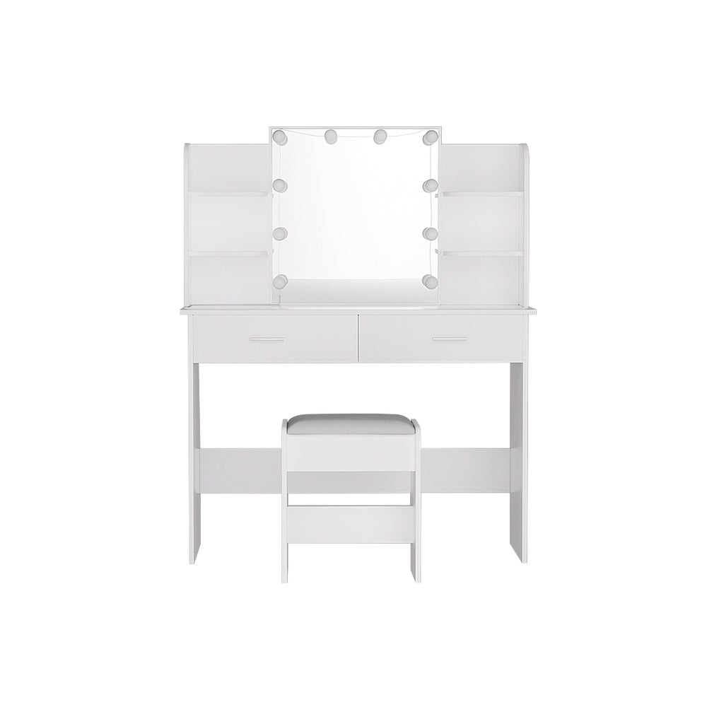 Artiss Dressing Table Set Stool 10 Led Bulbs White Dulcea-Furniture > Bedroom-PEROZ Accessories