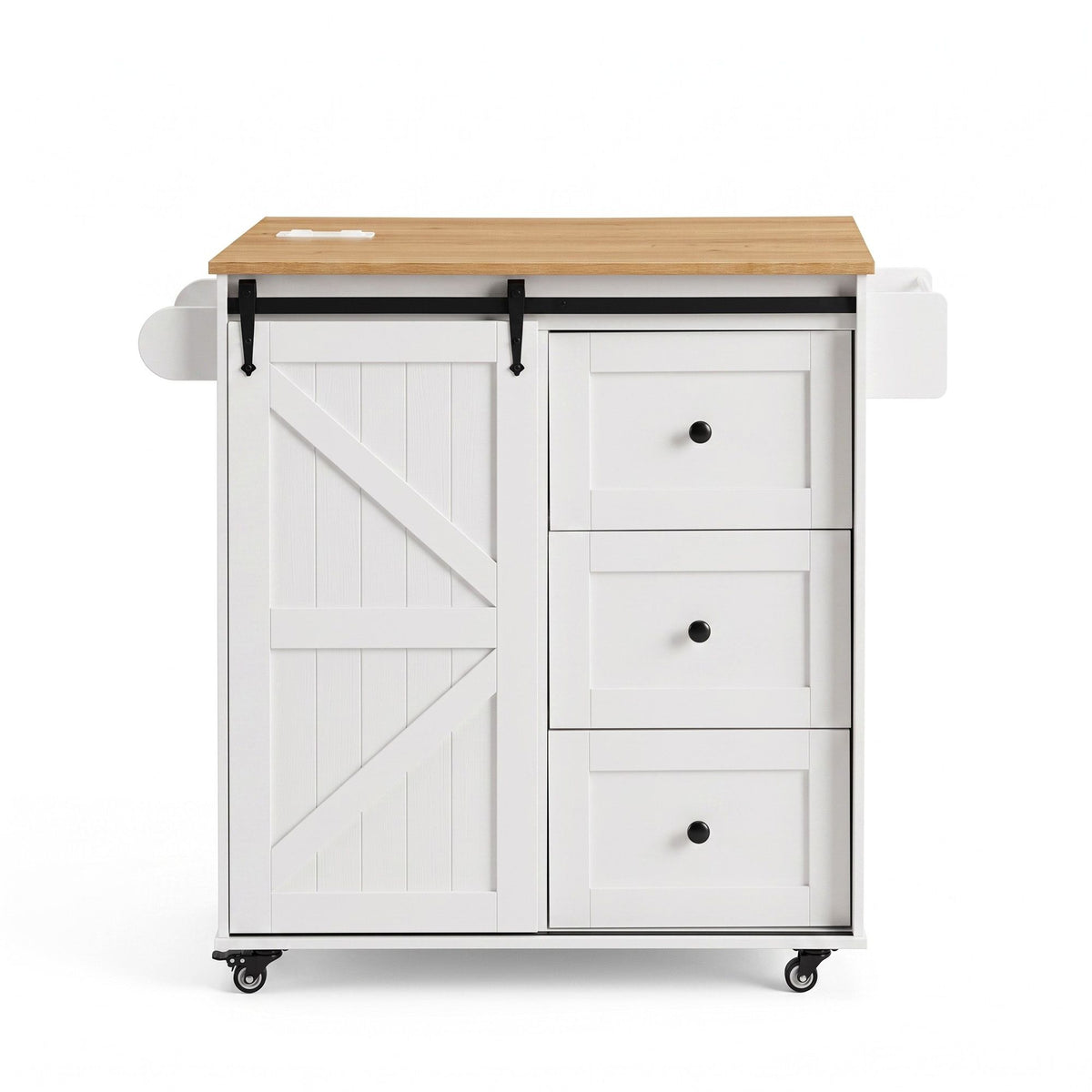 Artiss Kitchen Island Trolley Rolling Serving Cart Storage Drawer Cabinet 100cm-Furniture > Dining > Kitchen & Dining Trolleys-PEROZ Accessories