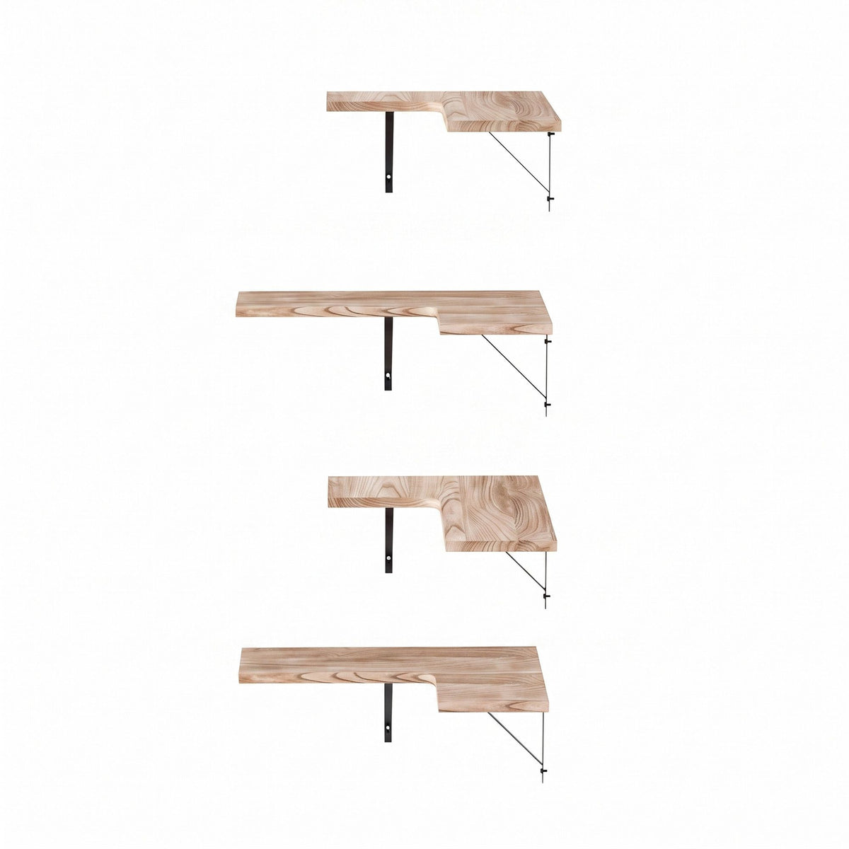 Artiss Floating Wall Shelf Corner Shelves Set of 4 Wood-Home & Garden > DIY > Kitchen & Bathroom DIY-PEROZ Accessories