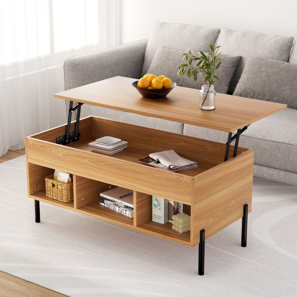 Artiss Coffee Table Lift-top Oak-Furniture > Living Room-PEROZ Accessories