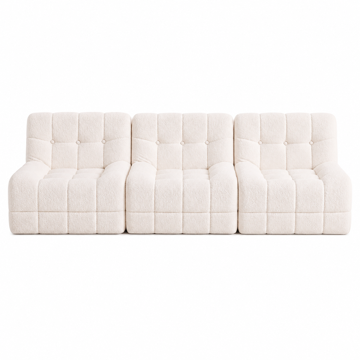 Artiss Set of 3 Sofa Modular Boneless Couches No Assembly White-Furniture > Bedroom-PEROZ Accessories