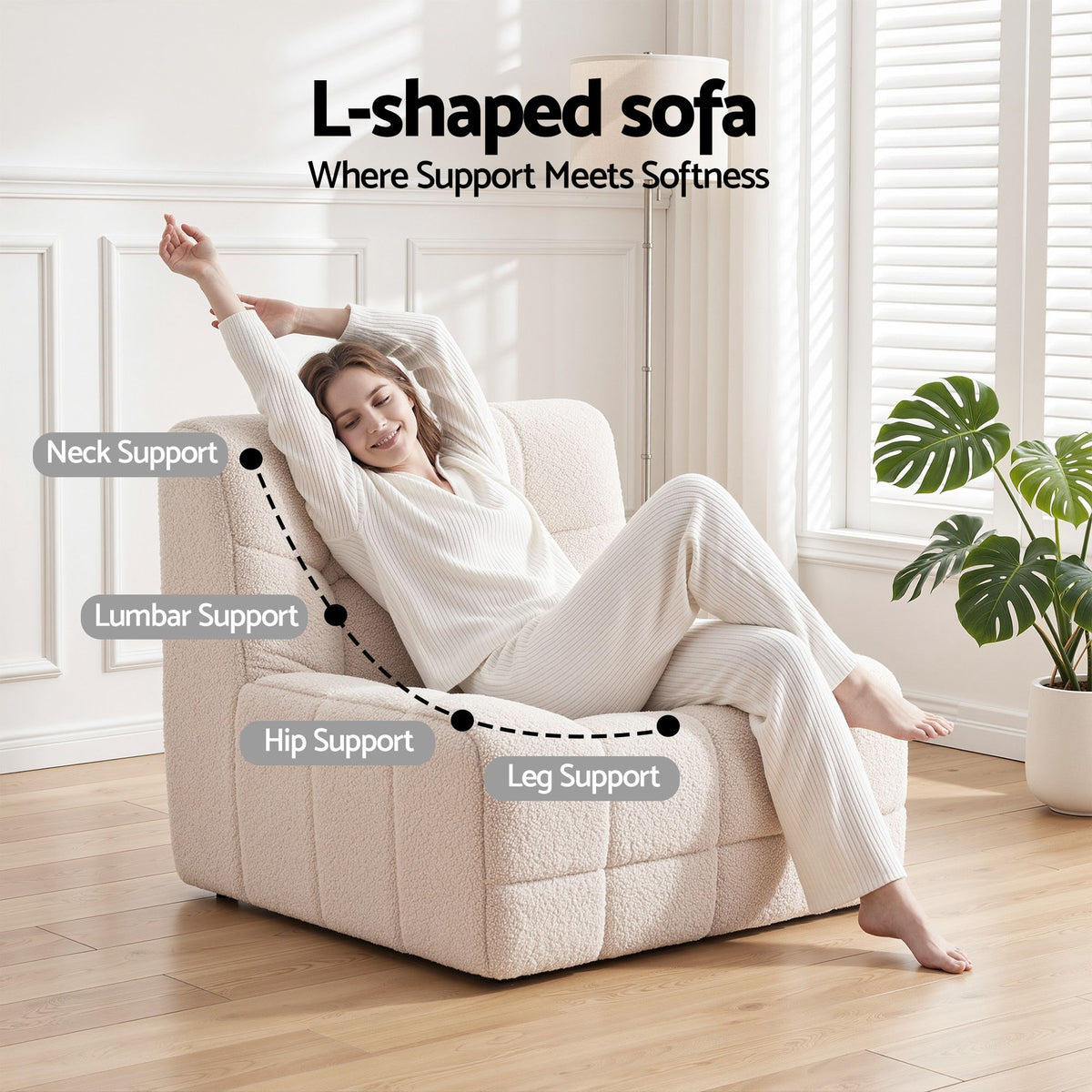 Artiss Set of 3 Sofa Modular Boneless Couches No Assembly White-Furniture > Bedroom-PEROZ Accessories