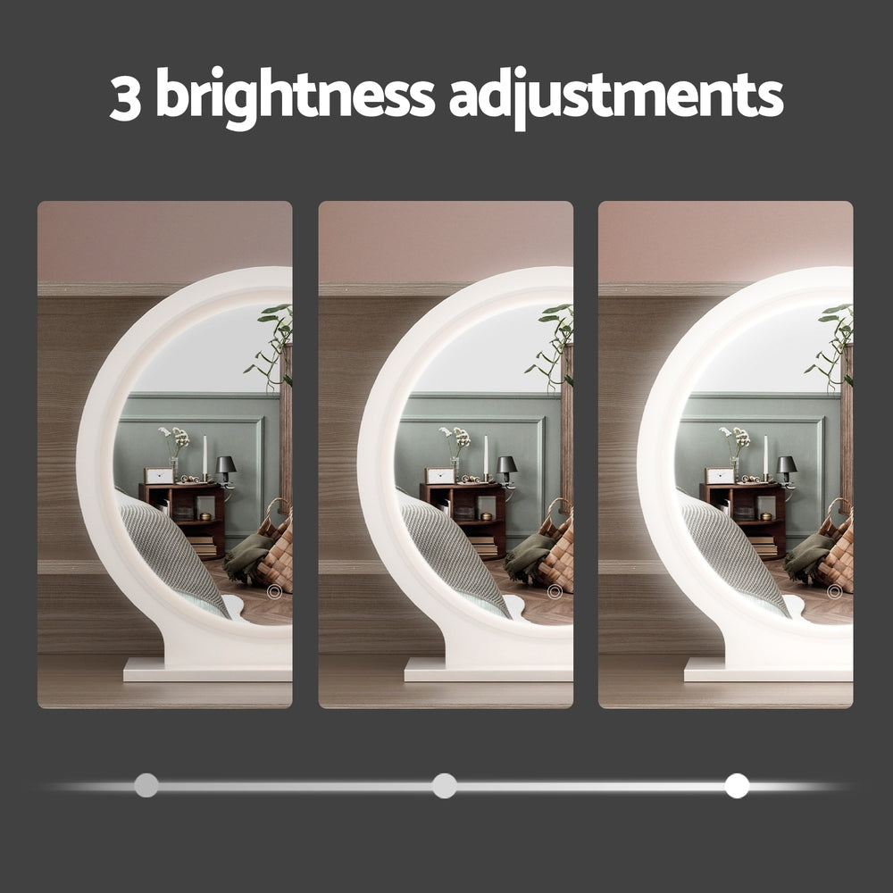 Artiss Dressing Table Set Stool LED Mirror Pine-Furniture > Bedroom > Dressing Vanity & Dressing Tables-PEROZ Accessories