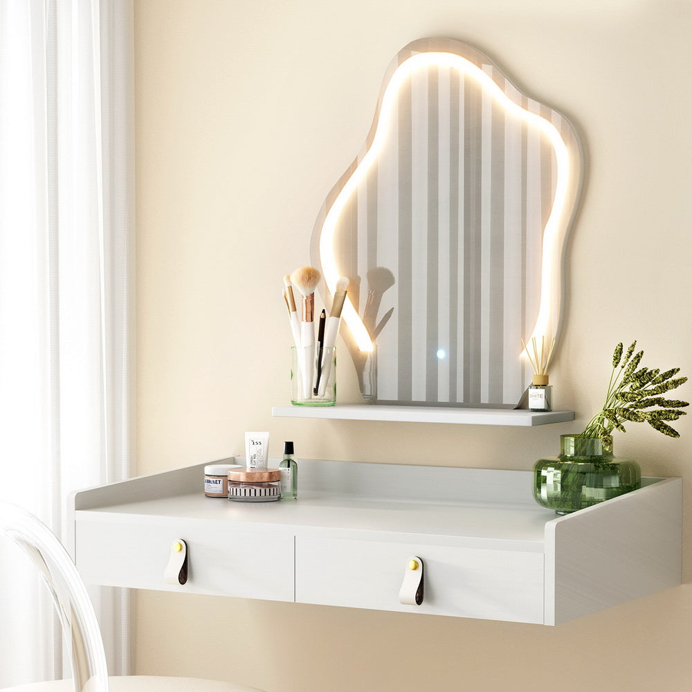 Artiss Dressing Table Floating LED White Daphne-Furniture > Bedroom-PEROZ Accessories