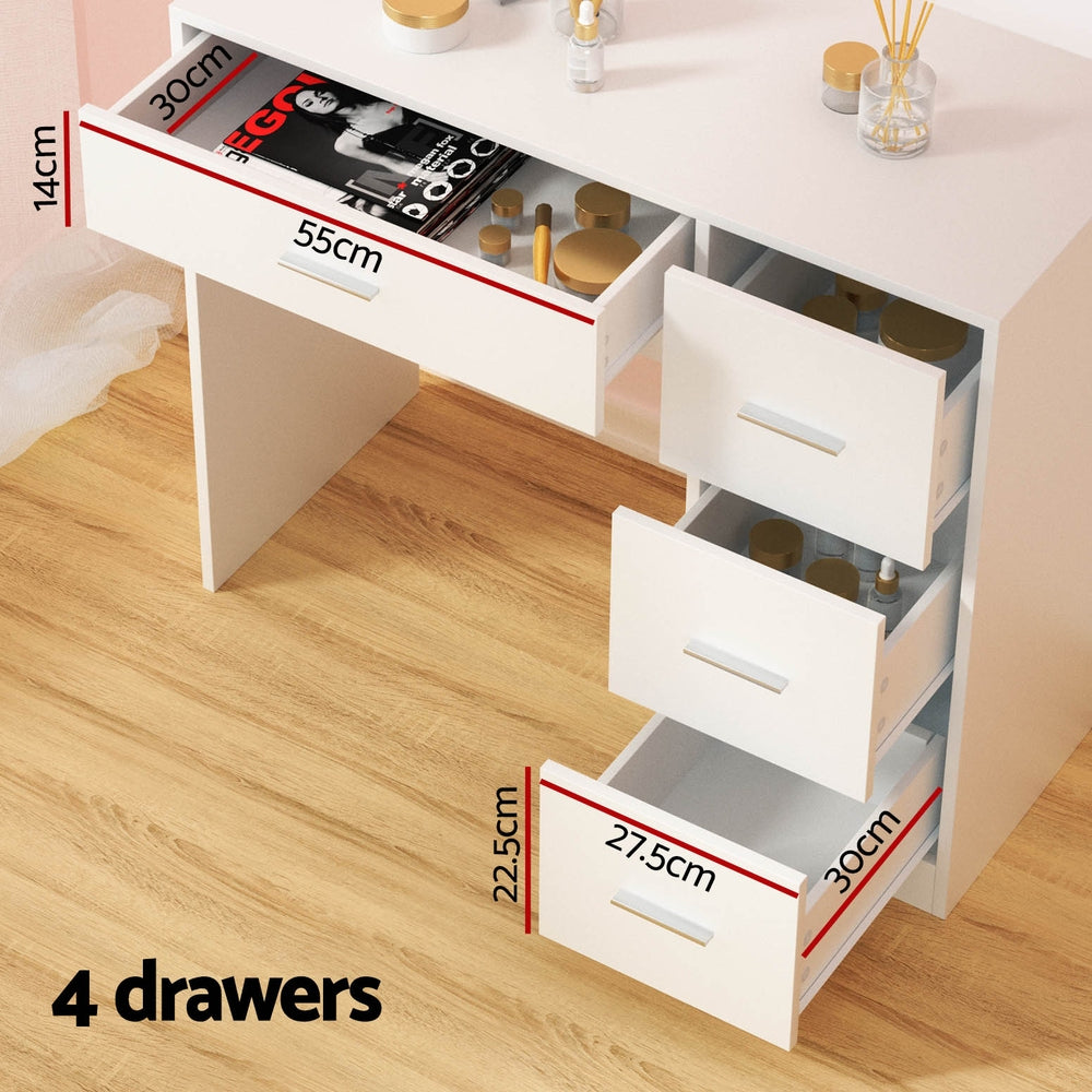 Artiss Dressing Table Set Stool 15 Led Bulbs White Darcy-Furniture > Bedroom-PEROZ Accessories