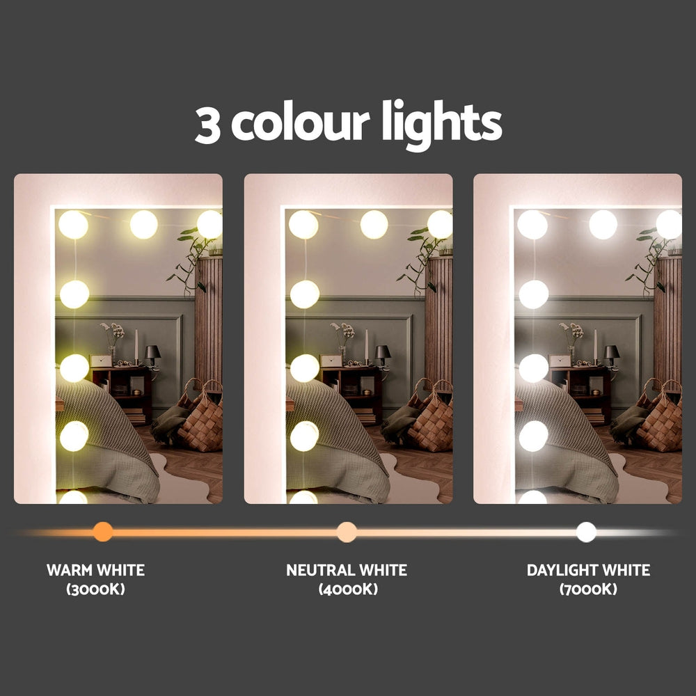 Artiss Dressing Table Set Stool 15 Led Bulbs White Darcy-Furniture > Bedroom-PEROZ Accessories