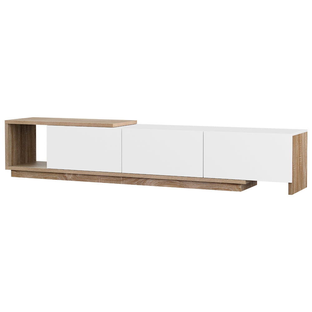 Artiss TV Cabinet Entertainment Unit Stand Extendable White Oak-Furniture > Living Room > TV Units-PEROZ Accessories