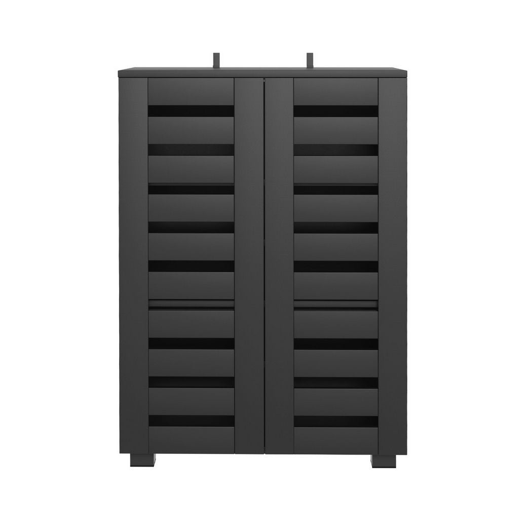 Artiss Shoe Rack Storage Cabinet 20 Pairs 5-tier Black Alster-Furniture > Living Room > Shoe Storage-PEROZ Accessories