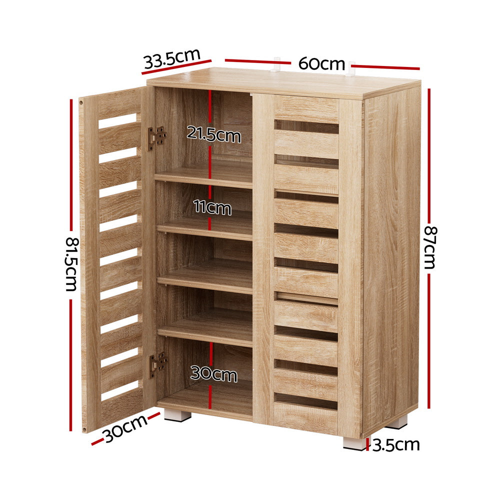 Artiss Shoe Rack Cabinet 20 Pairs 5-tier Wood Alster-Home & Garden > Storage-PEROZ Accessories