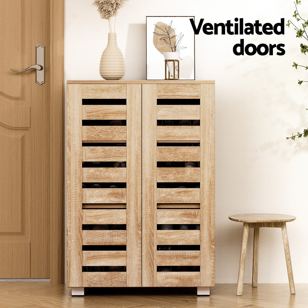Artiss Shoe Rack Cabinet 20 Pairs 5-tier Wood Alster-Home & Garden > Storage-PEROZ Accessories
