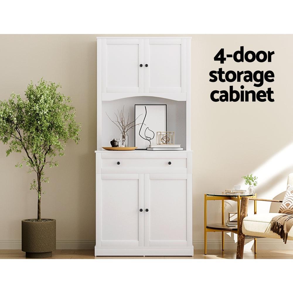 Artiss Buffet Sideboard Cabinet Cupboard Pantry Storage Shelves Hutch White-Furniture > Living Room-PEROZ Accessories