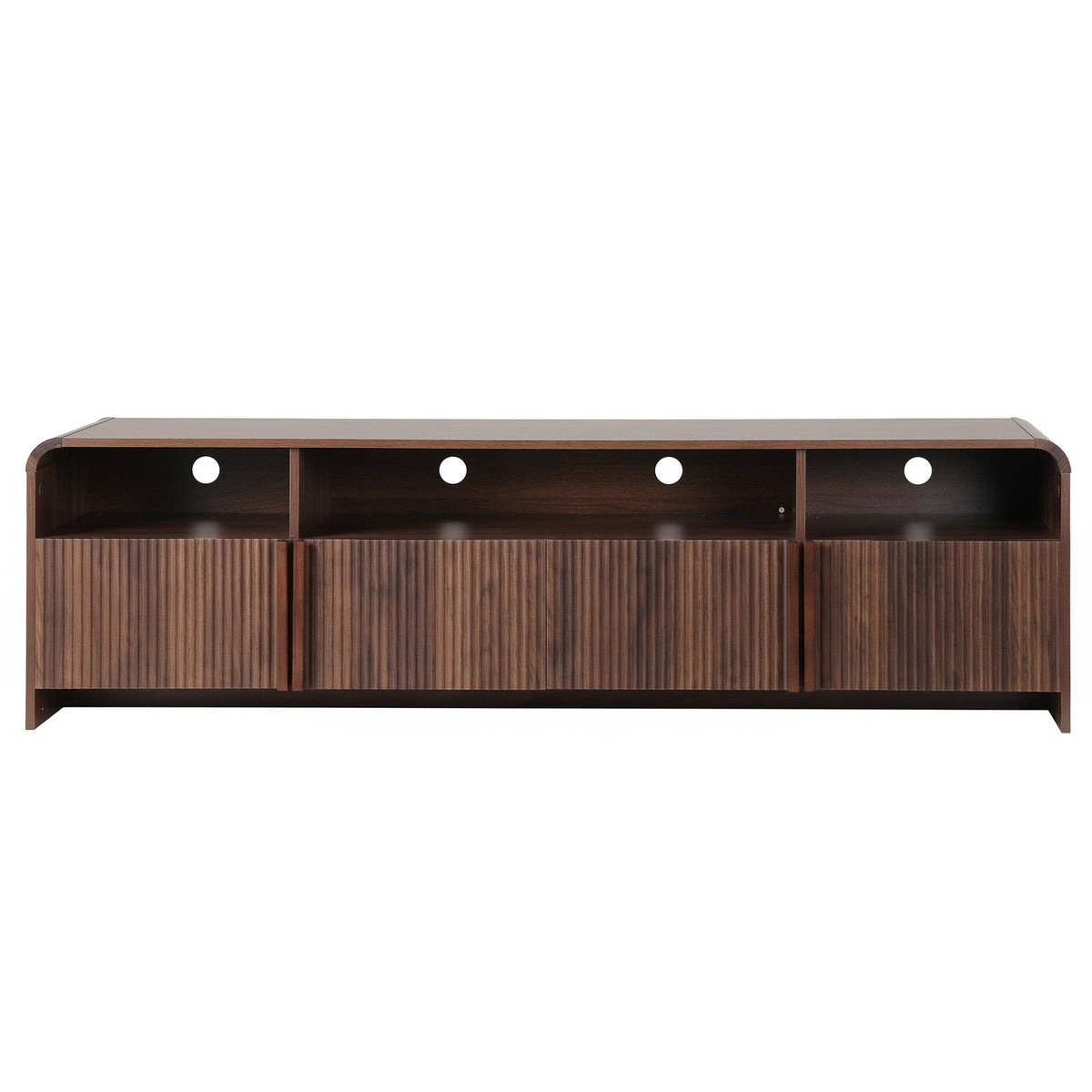 Artiss 180cm TV Unit Storage Cabinet Shelf Fluted Front Rounded Edge Anti-tip Kit Walnut-Furniture > Living Room > TV Units-PEROZ Accessories