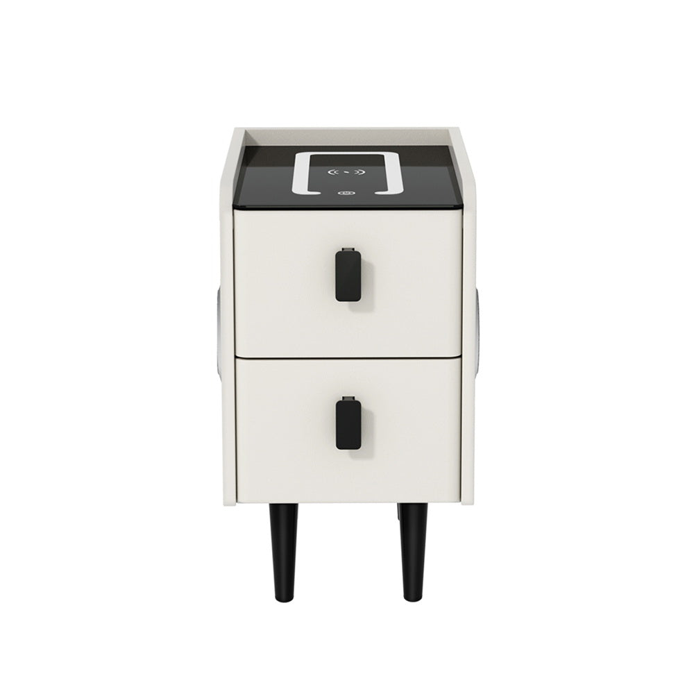 Artiss Smart Bedside Table with Wireless Charging - AIDA White-Furniture > Bedroom > Bedside Tables-PEROZ Accessories