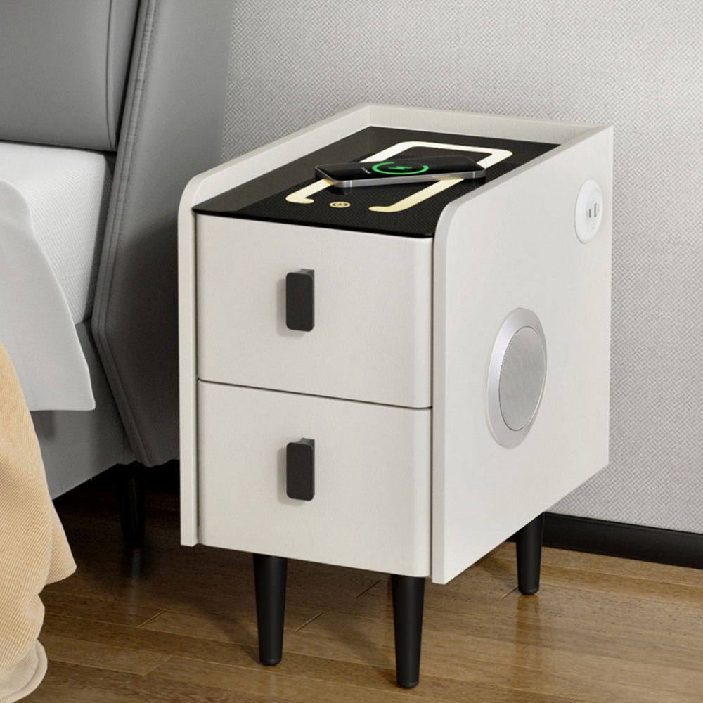 Artiss Smart Bedside Table with Wireless Charging - AIDA White-Furniture > Bedroom > Bedside Tables-PEROZ Accessories