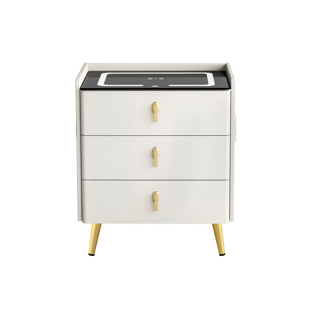 Artiss Bedside Table Wireless Charging - ALMA White-Furniture > Bedroom > Bedside Tables-PEROZ Accessories